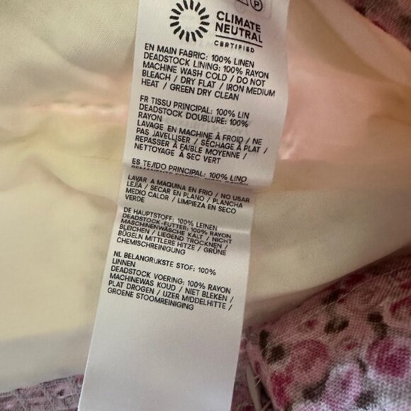 NEW Reformation Hattie Linen Top in Rosin Pink Floral | size 0 - Picture 11 of 12